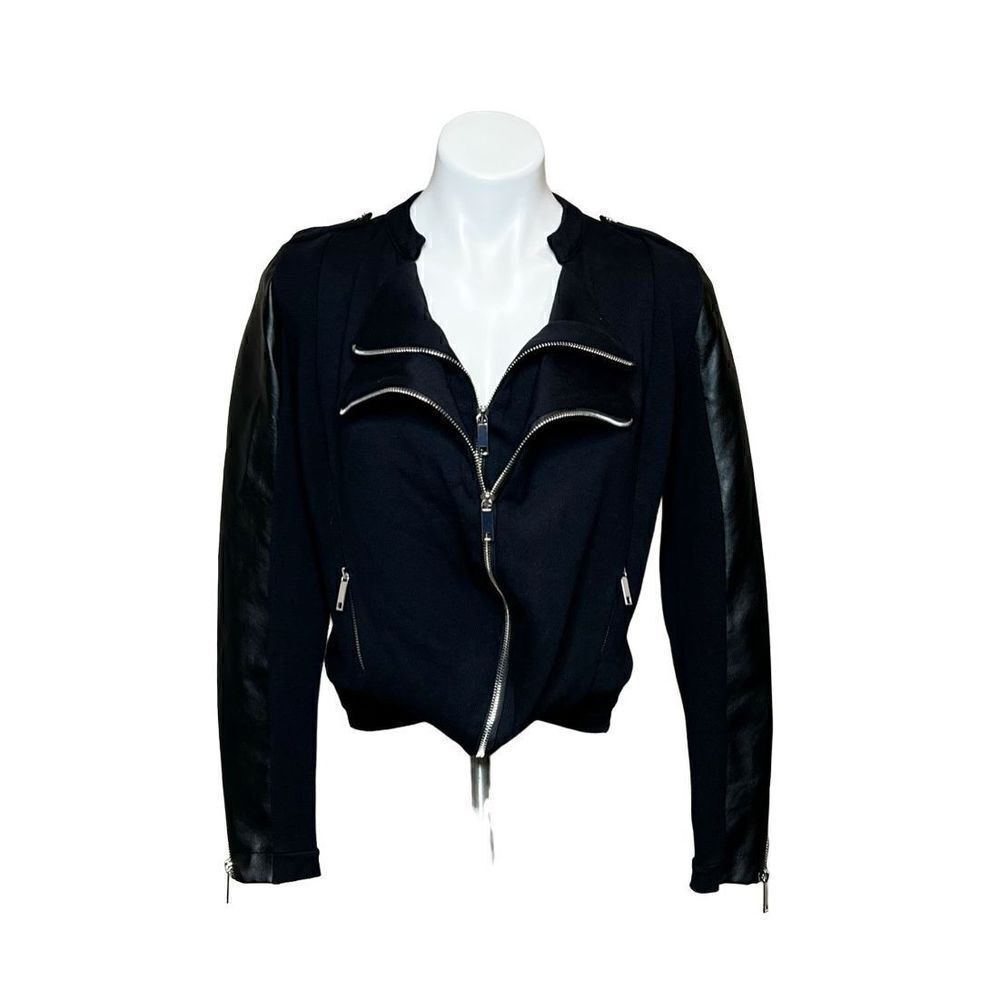 I.N.C. NWT black urban chic double zip moto jacket size S